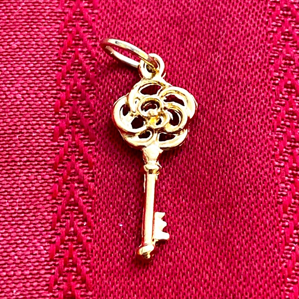 5/$10❤️❤️❤️NEW ROSE GOLD TONE ALLOY KEY CHARM PENDANT